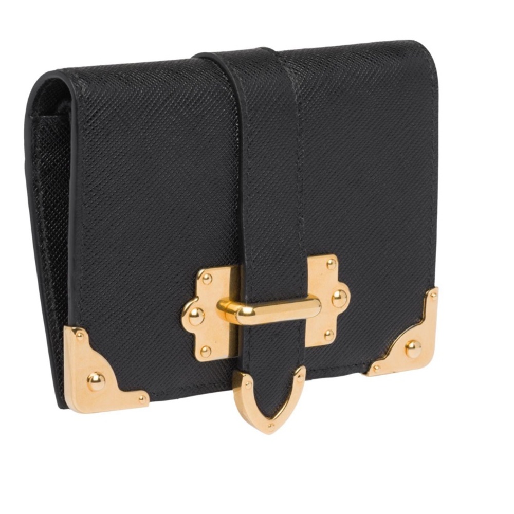 Prada Black Saffiano Cahier Wallet